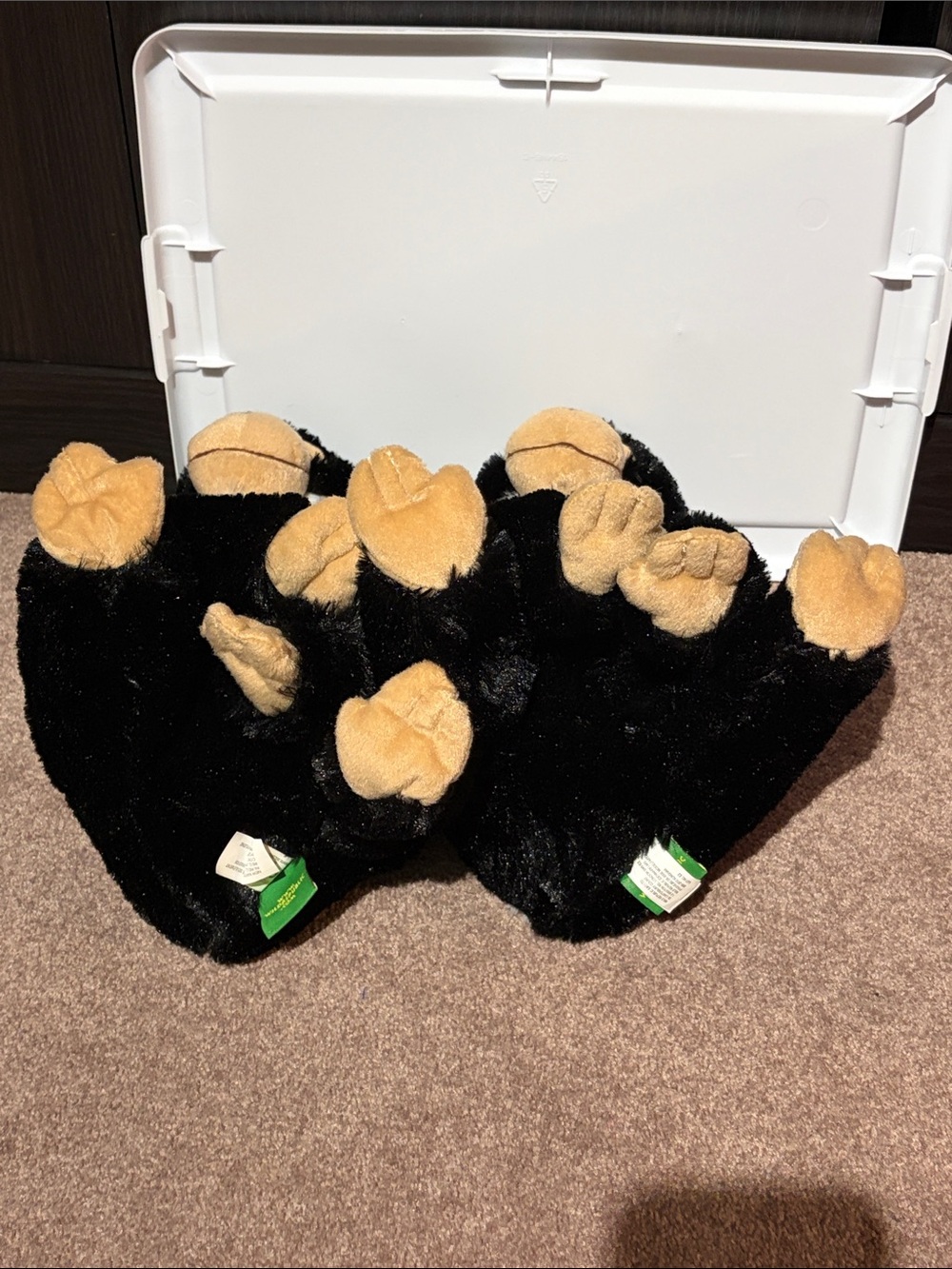 Pair of Plush Black and Tan Monkey Stuffed Animals - Picture 5 of 5